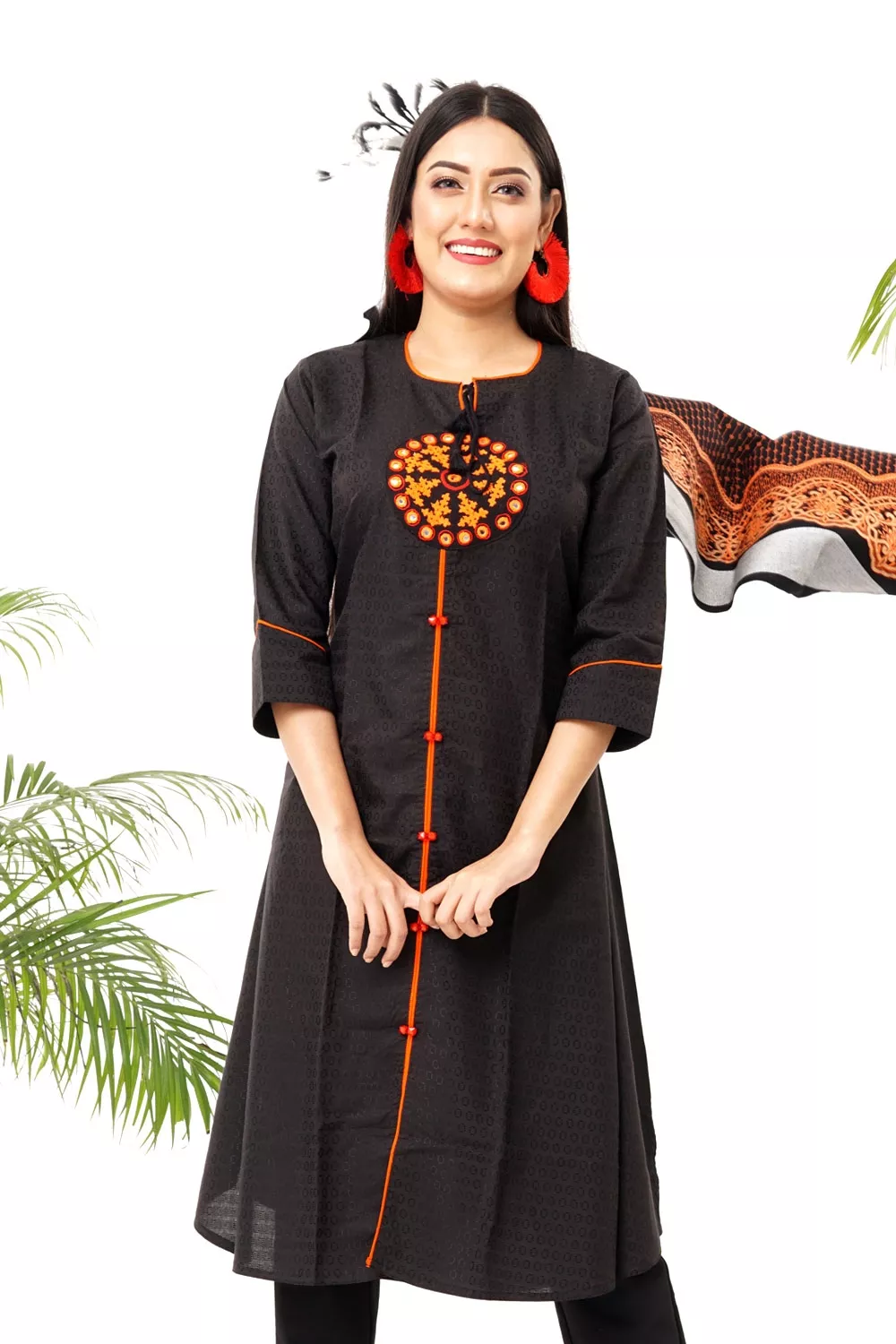 black-one-piece-kurti-grameen-check-13_s27080