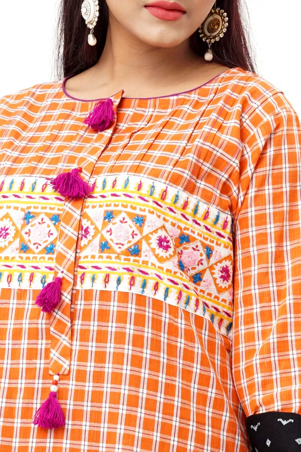 orange-check-kurti-for-women-s3_s48773