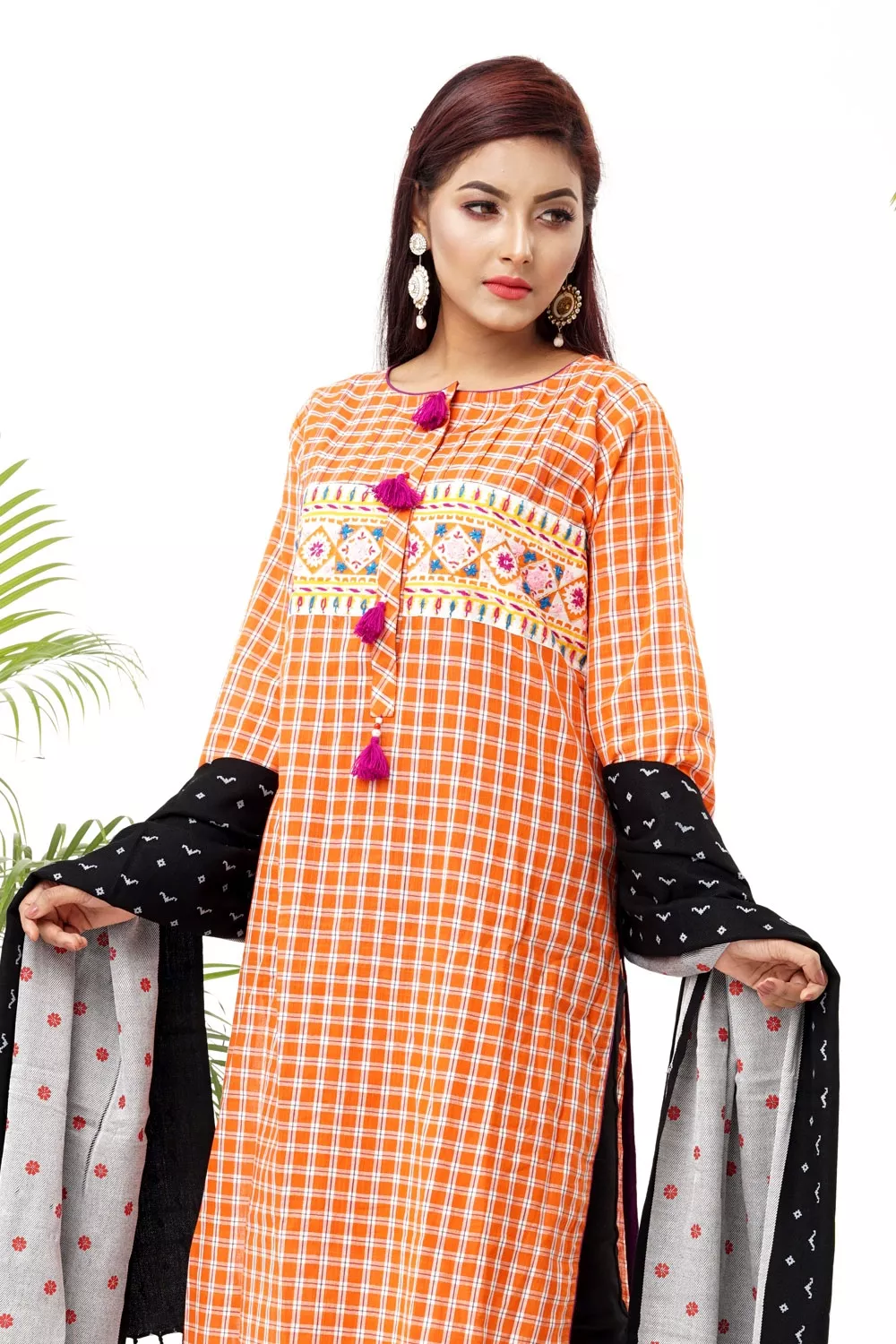 orange-check-kurti-for-women-s4_s82771