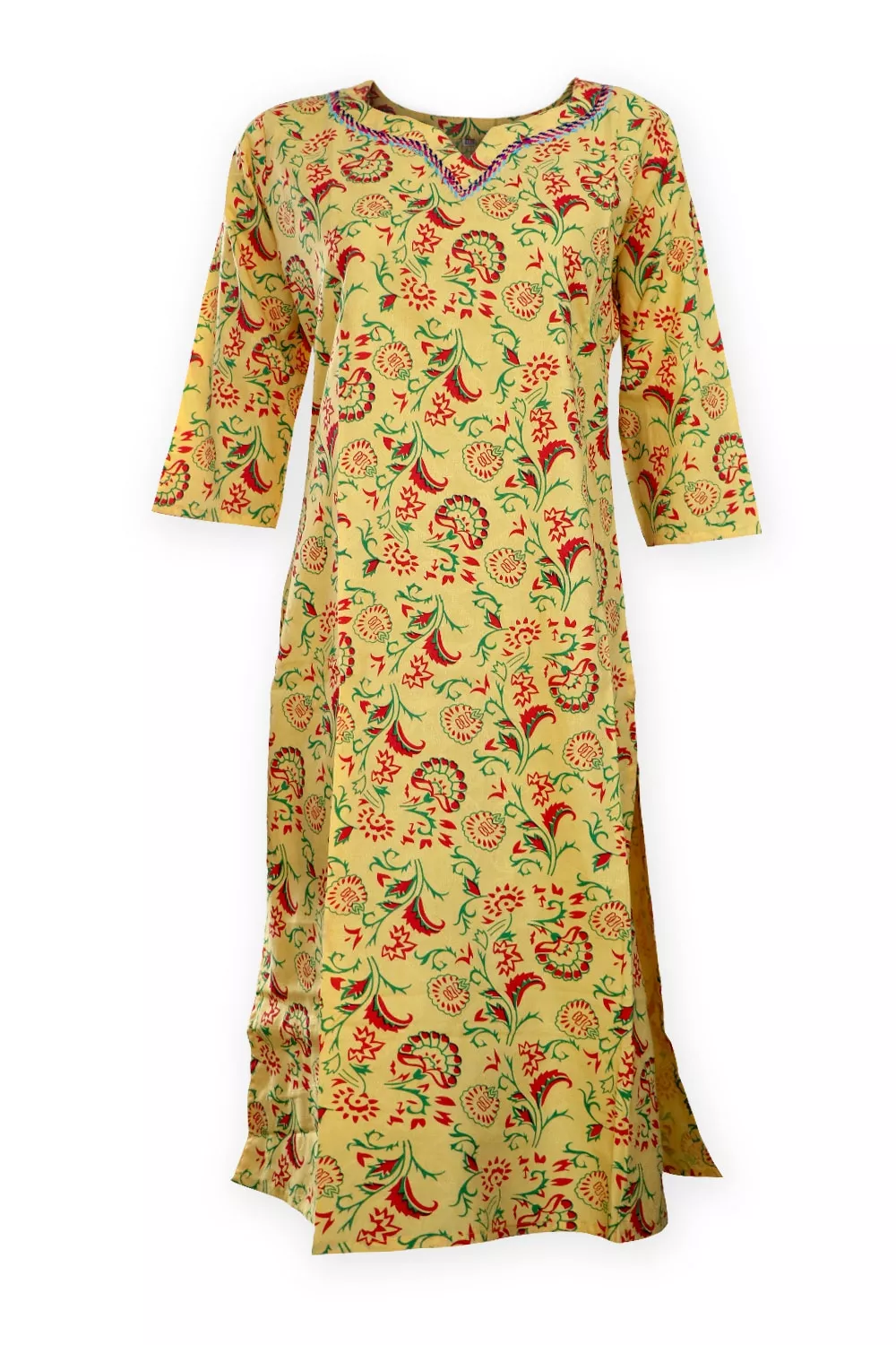 yellow-one-piece-kurti-grameen-check-4_s21531