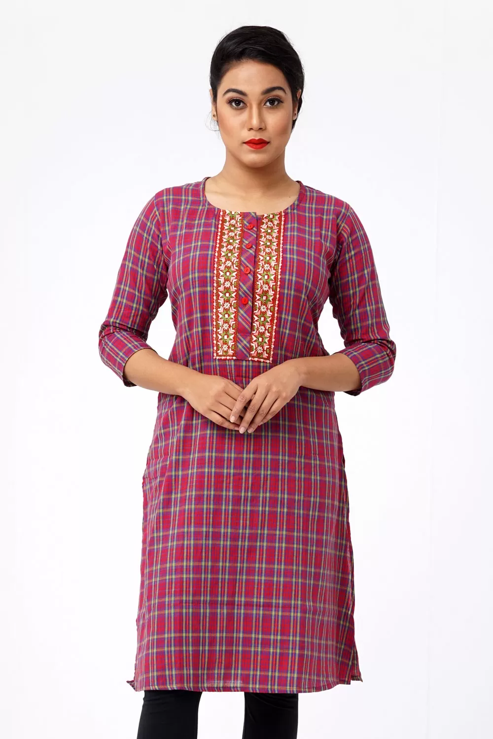 Printed Kurti Designs Check Printing Kurti Design #checkprint #kurti  #latest #Cotton #women #Indian | Casual shirt women, Ladies tops fashion,  Women shirt top