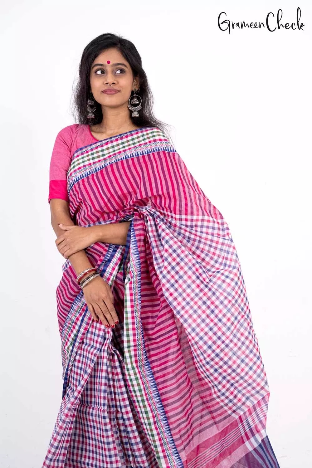 Black Red Hand Batik Printed Cotton Saree With Blue Border & Tassels - –  InduBindu